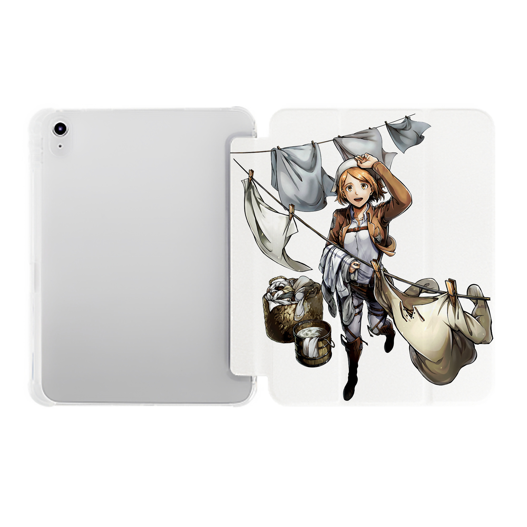 （画像用） 進撃の巨人 ペトラ·ラル Attack on Titan Petra Rall IPad ケース ペン収納付き 三つ折りスタンド PUレザー×シリコン 対応機種9.5/10.5/10.9インチ